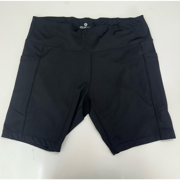 Velocity Womens Biker Shorts Plus Size 3X Black Pull On Stretchy Side Pockets - Picture 1 of 9